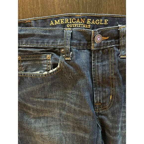 American Eagle Men's Dark Wash Loose Jeans Size 32/32 - Picture 3 of 10